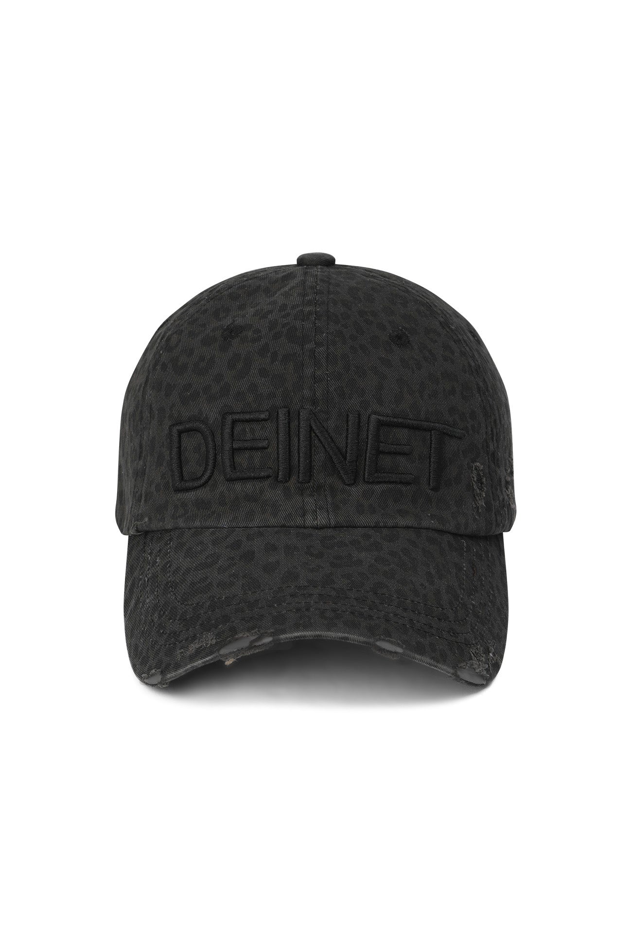 Deinet - Leopard Damaged Washing Ball Cap (Charcoal) product image 1 | TRAB K-Fashion Australia