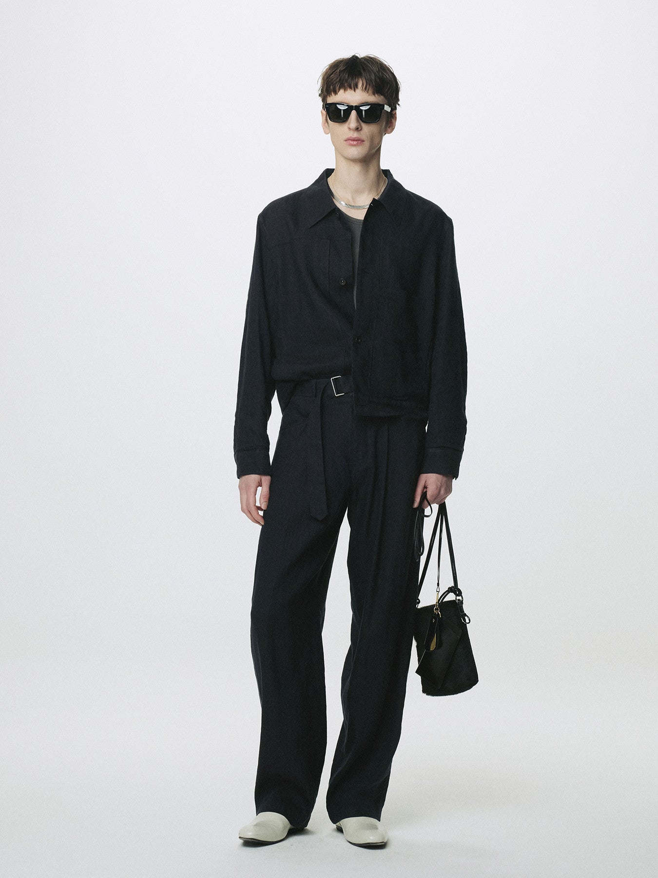 Tonywack - Washed Linen Trucker Jacket Italian Fabric (Dark Navy) product image 2 | TRAB K-Fashion Australia