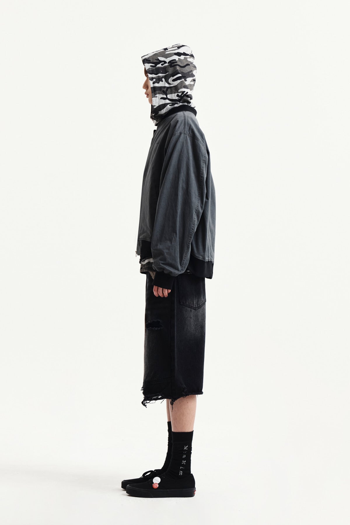 Matin Kim - Vintage Washed Back Logo Jumper (Charcoal) product image 12 | TRAB K-Fashion Australia