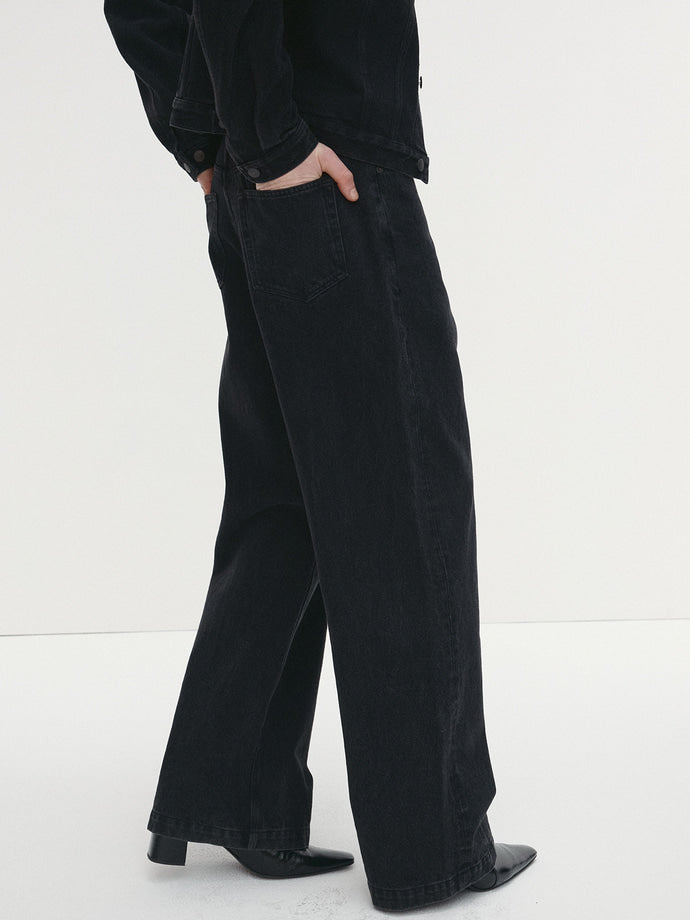 Tonywack - Wide-Leg Denim Jeans (Washed Black) product image 4 | TRAB K-Fashion Australia