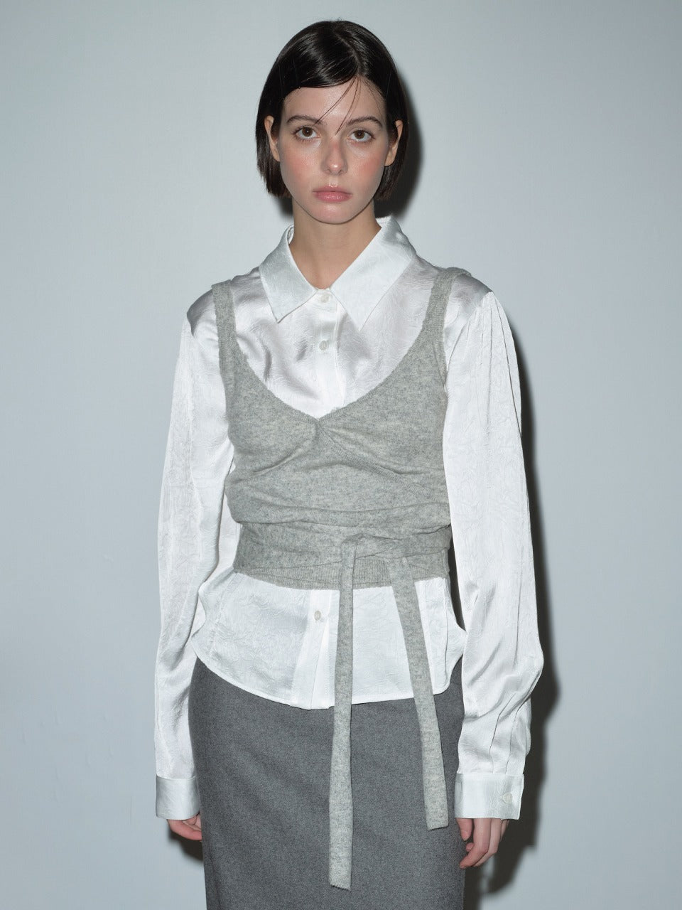 Margarin Fingers - Knit Tie Bustier (Melange) product image 1 | TRAB K-Fashion Australia