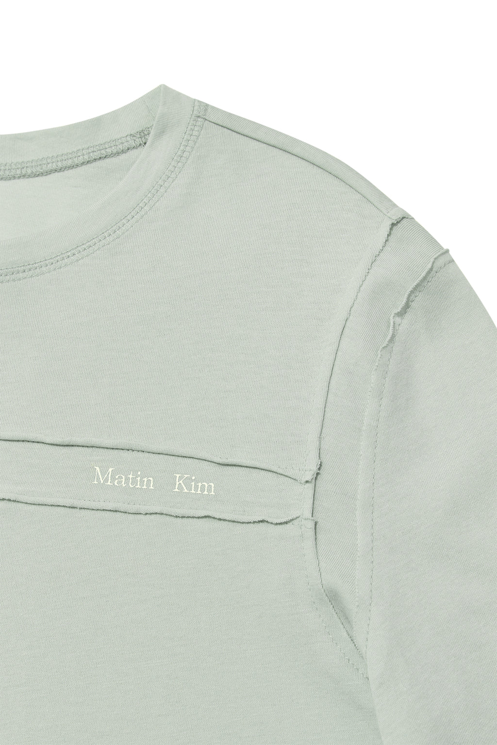 Matin Kim - Cut Line Detail Long Sleeve Logo Top (Mint) product image 4 | TRAB K-Fashion Australia