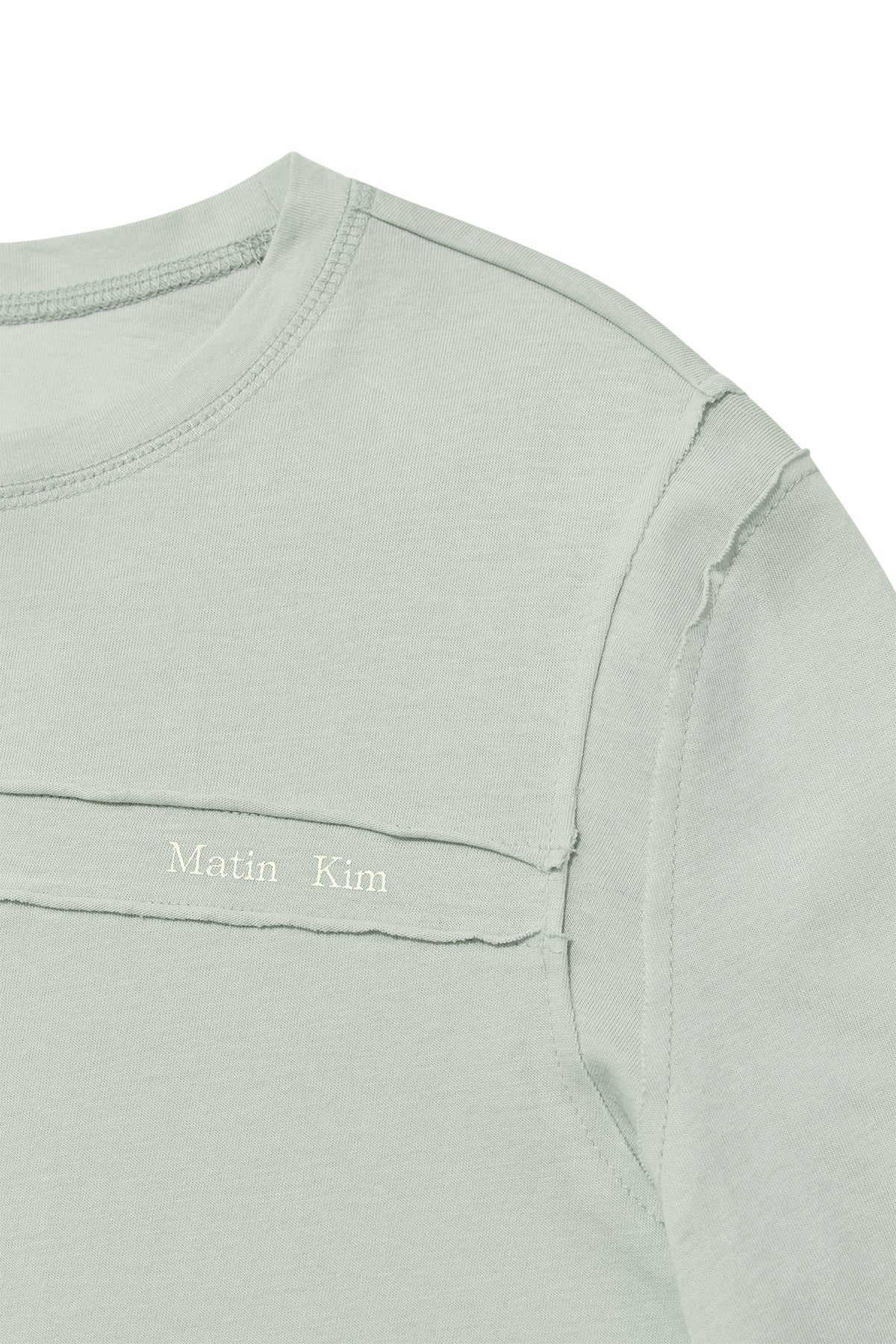 Matin Kim - Cut Line Detail Long Sleeve Logo Top (Mint) product image 4 | TRAB K-Fashion Australia