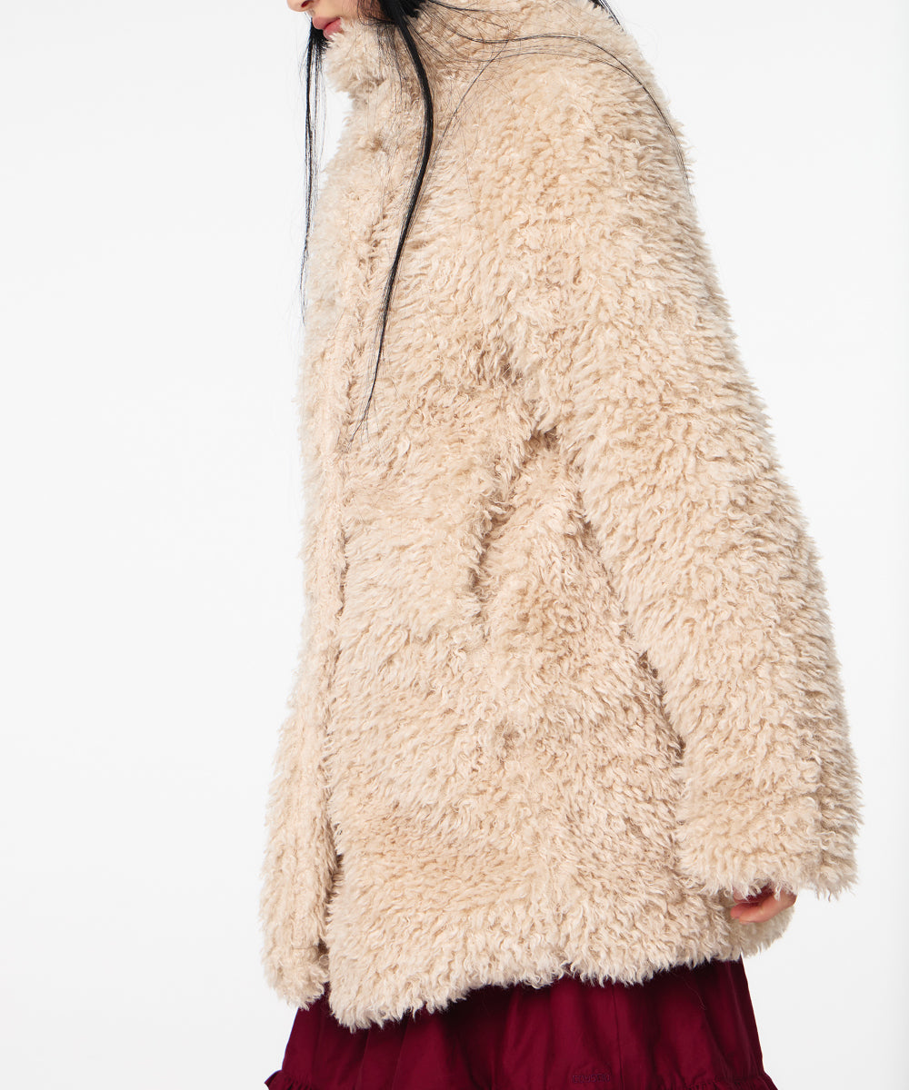 Coyseio - Soft Fur Coat (Light Beige) product image 7 | TRAB K-Fashion Australia