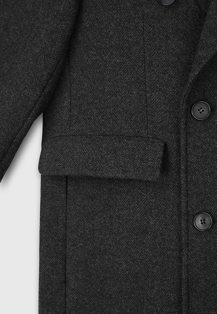 Tonywack - Herringbone Wool Double-Breasted Coat (Dark Herringbone) product image 13 | TRAB K-Fashion Australia