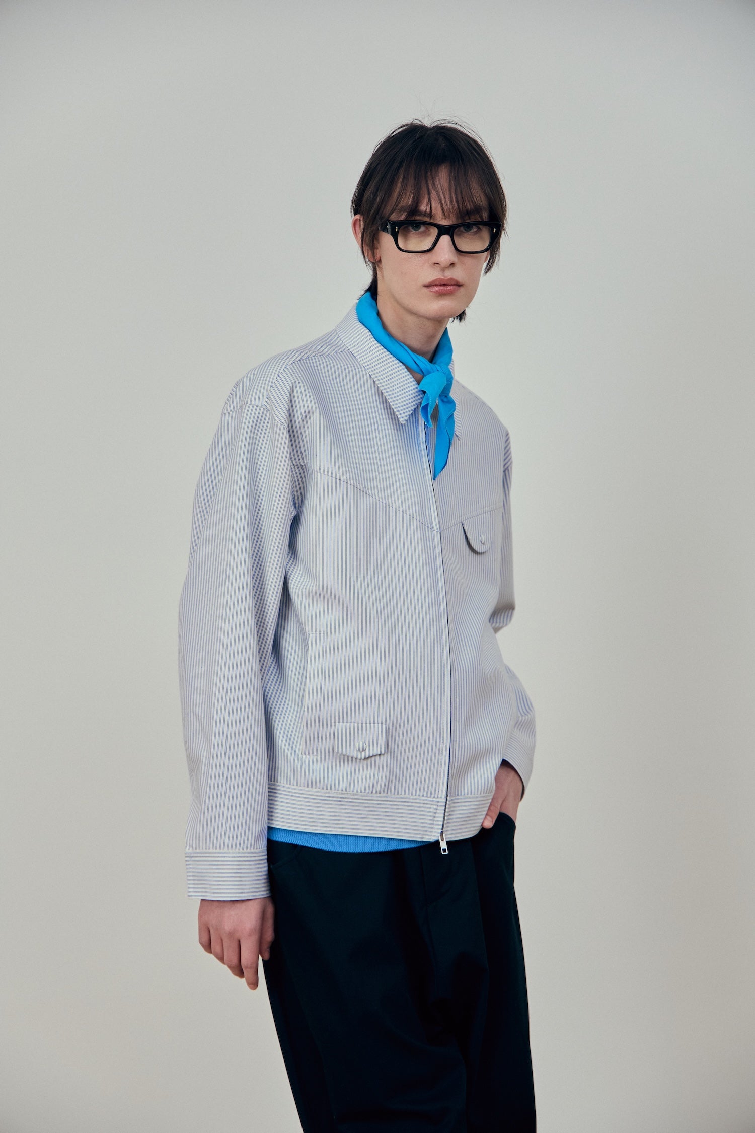 Stu - Embroidery Stripe Jacket Sky (Blue) product image 6 | TRAB K-Fashion Australia