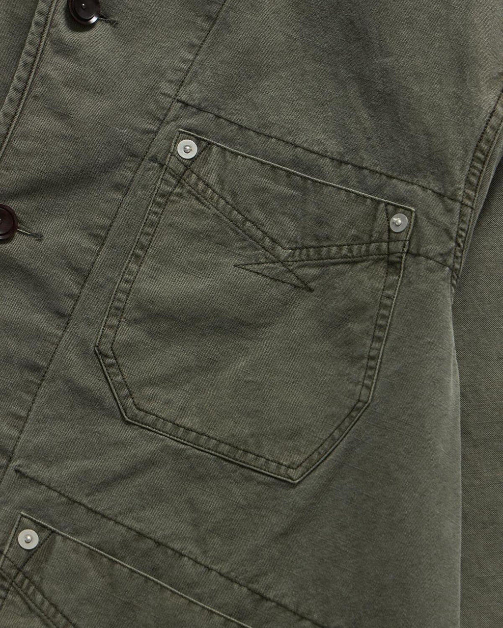 Eastlogue - Wanderer Chore Jacket (Olive Dyeing Linen) product image 10 | TRAB K-Fashion Australia