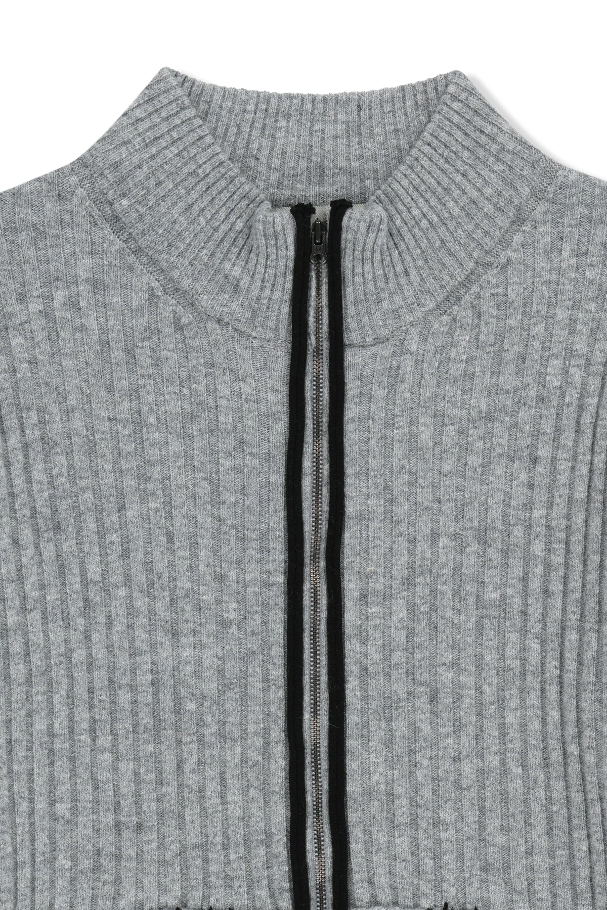Matin Kim - Hand Stitch Slim Fit Knit Zip Up (Grey) product image 3 | TRAB K-Fashion Australia