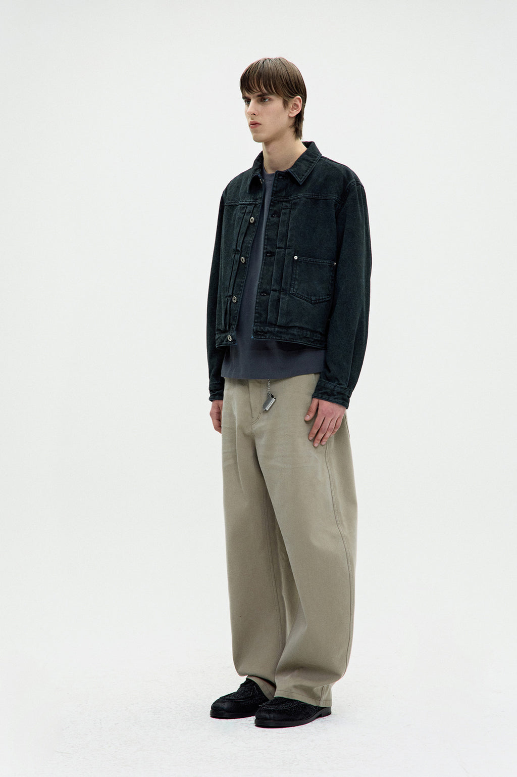 Coor - Type 1 Rustic Washed Trucker Jacket (Washed Black) product image 3 | TRAB K-Fashion Australia