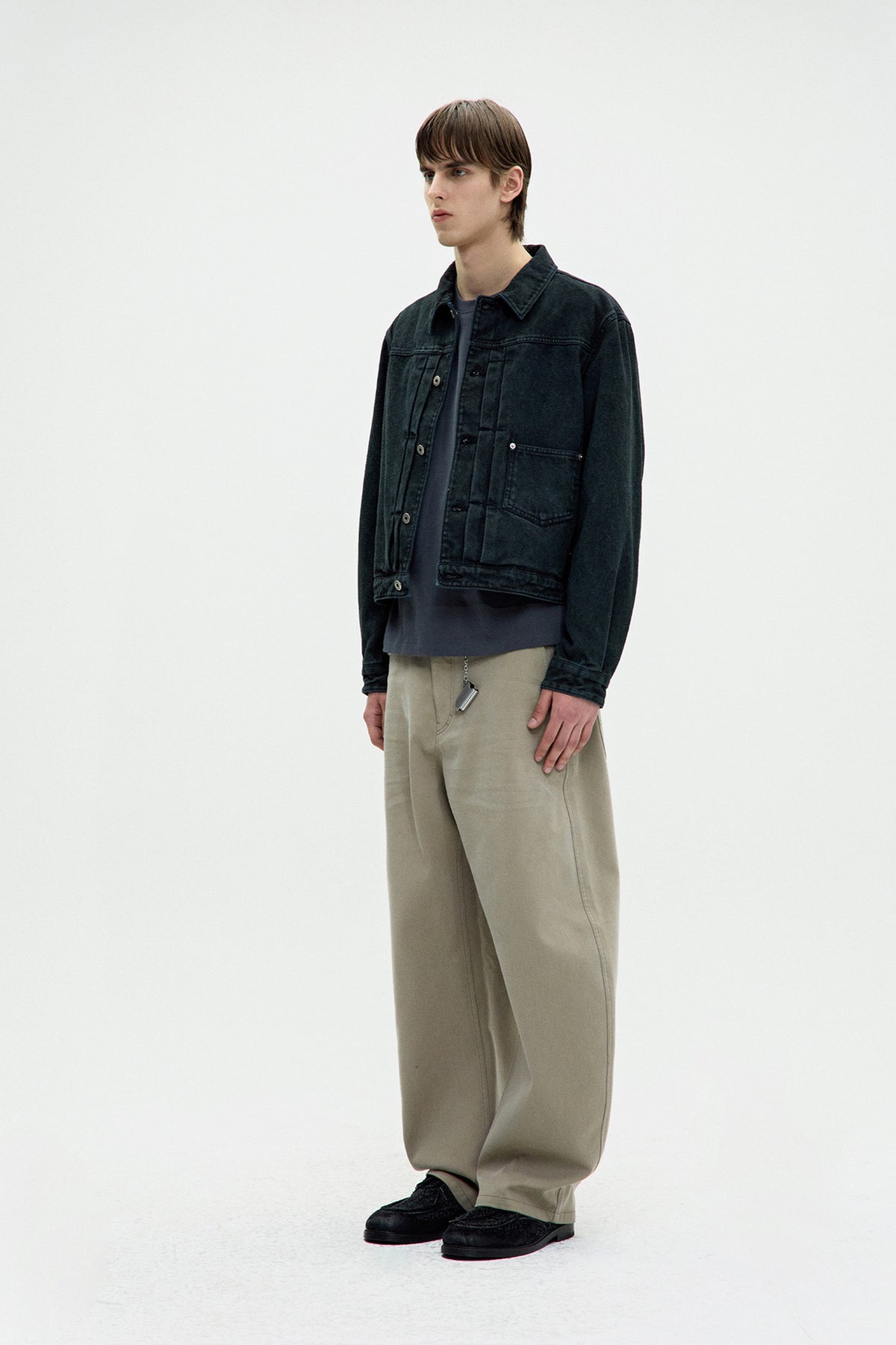 Coor - Type 1 Rustic Washed Trucker Jacket (Washed Black) product image 3 | TRAB K-Fashion Australia