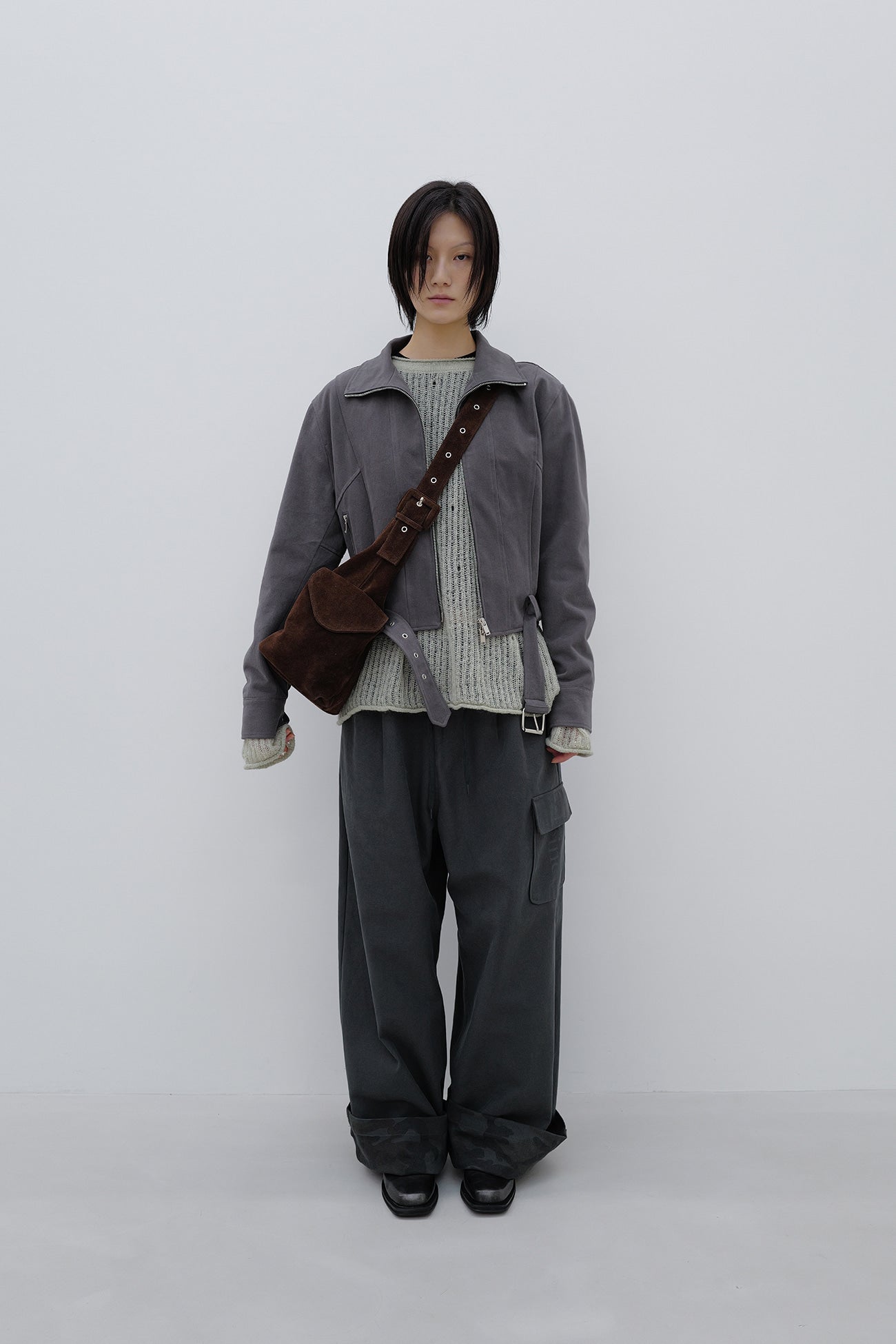 Deinet - Deinet Belted Cotton Jacket (Charcoal) product image 1 | TRAB K-Fashion Australia