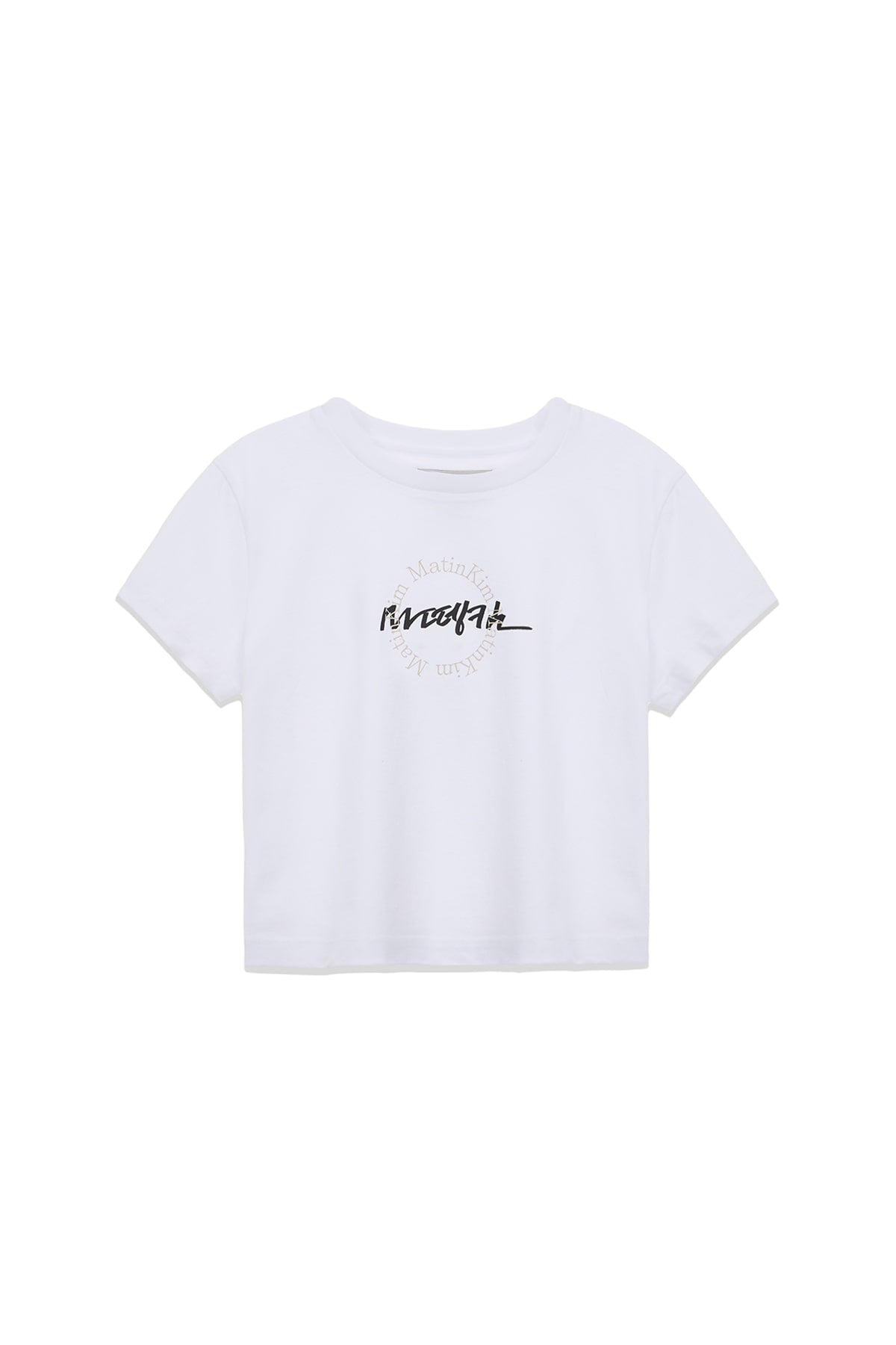 Matin Kim - Hangeul Circle Point Logo Top (White) product image 1 | TRAB K-Fashion Australia