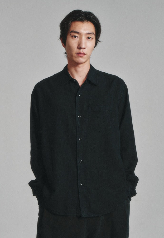 Art if acts - Washed Linen Shirt (Black) product image 1 | TRAB K-Fashion Australia