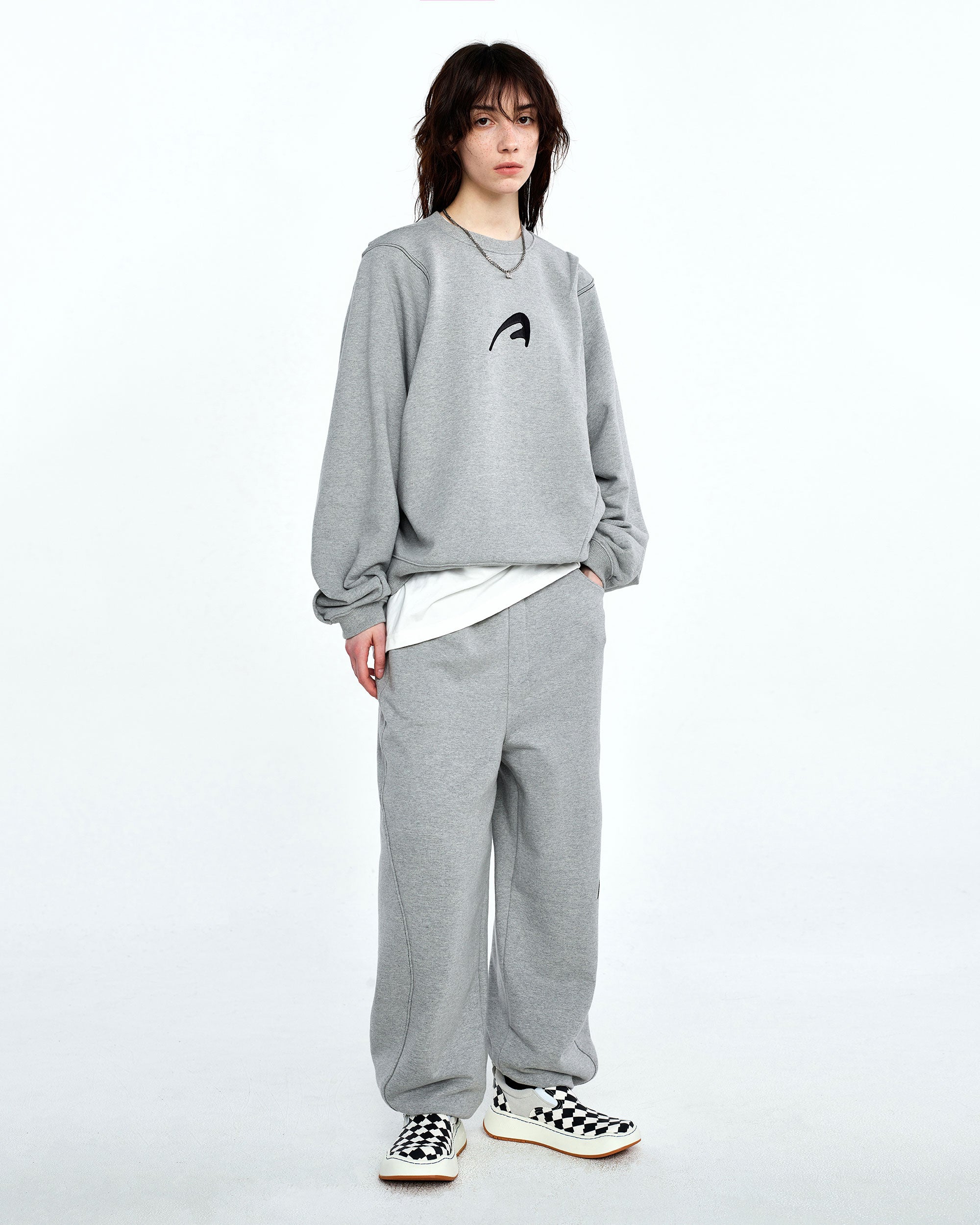 Ader Error - A-peec logo sweatshirt (Gray) product image 3 | TRAB K-Fashion Australia