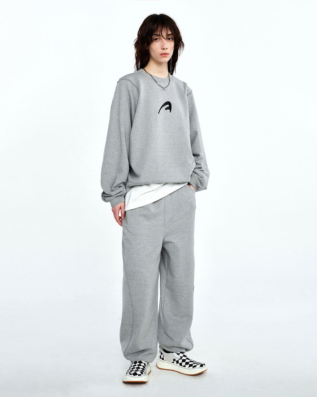 Ader Error - A-peec logo sweatshirt (Gray) product image 3 | TRAB K-Fashion Australia