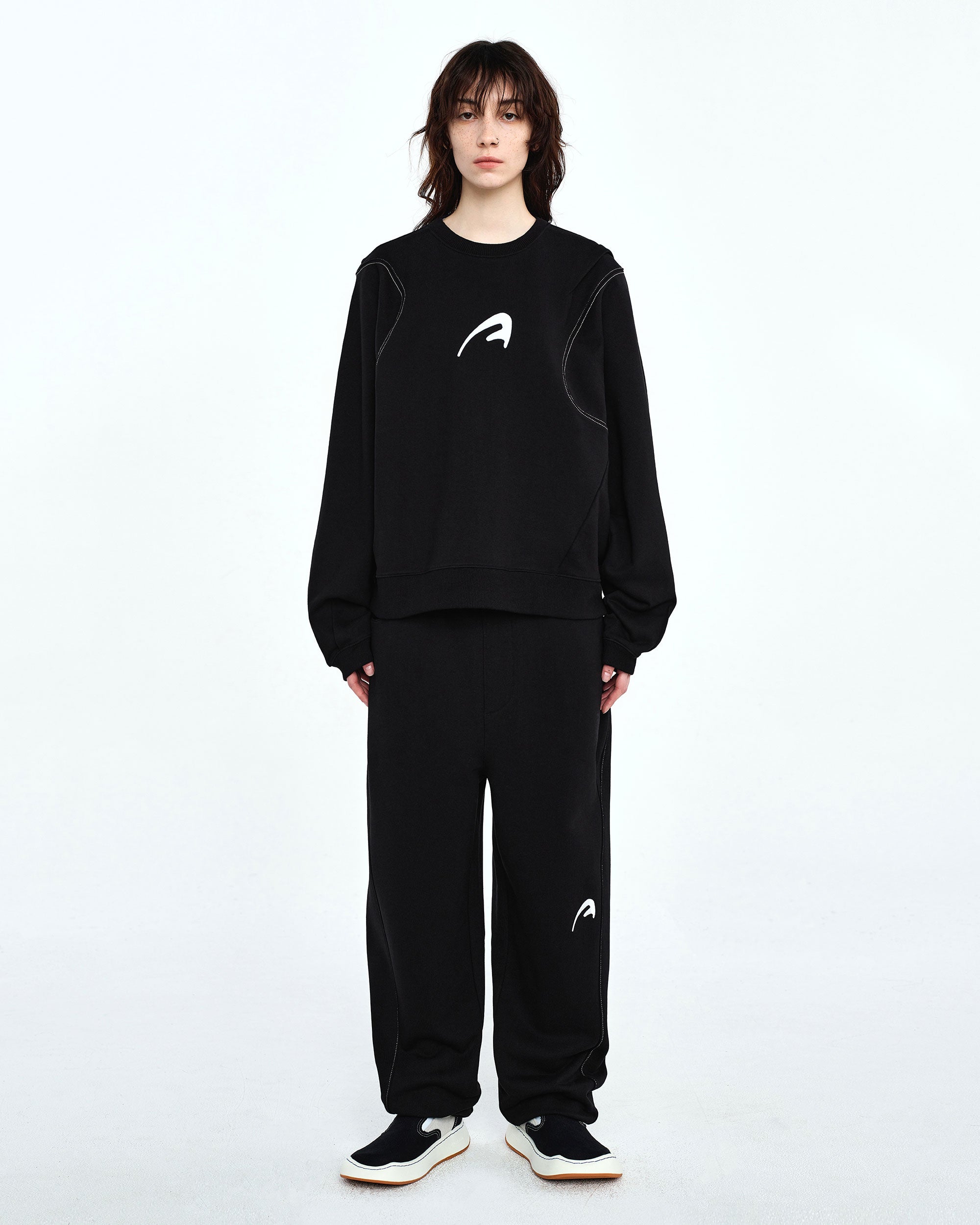 Ader Error - A-peec logo sweatshirt (Noir) product image 3 | TRAB K-Fashion Australia