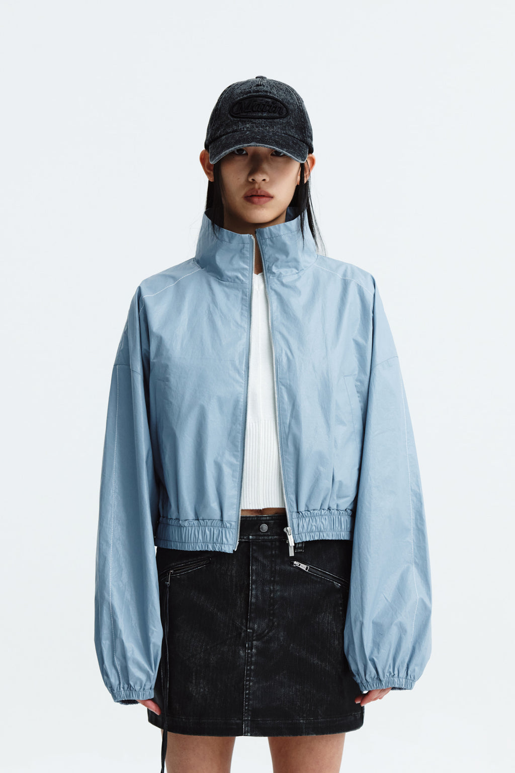 Matin Kim - Matin Coating Crop Blouson (Sky) product image 5 | TRAB K-Fashion Australia