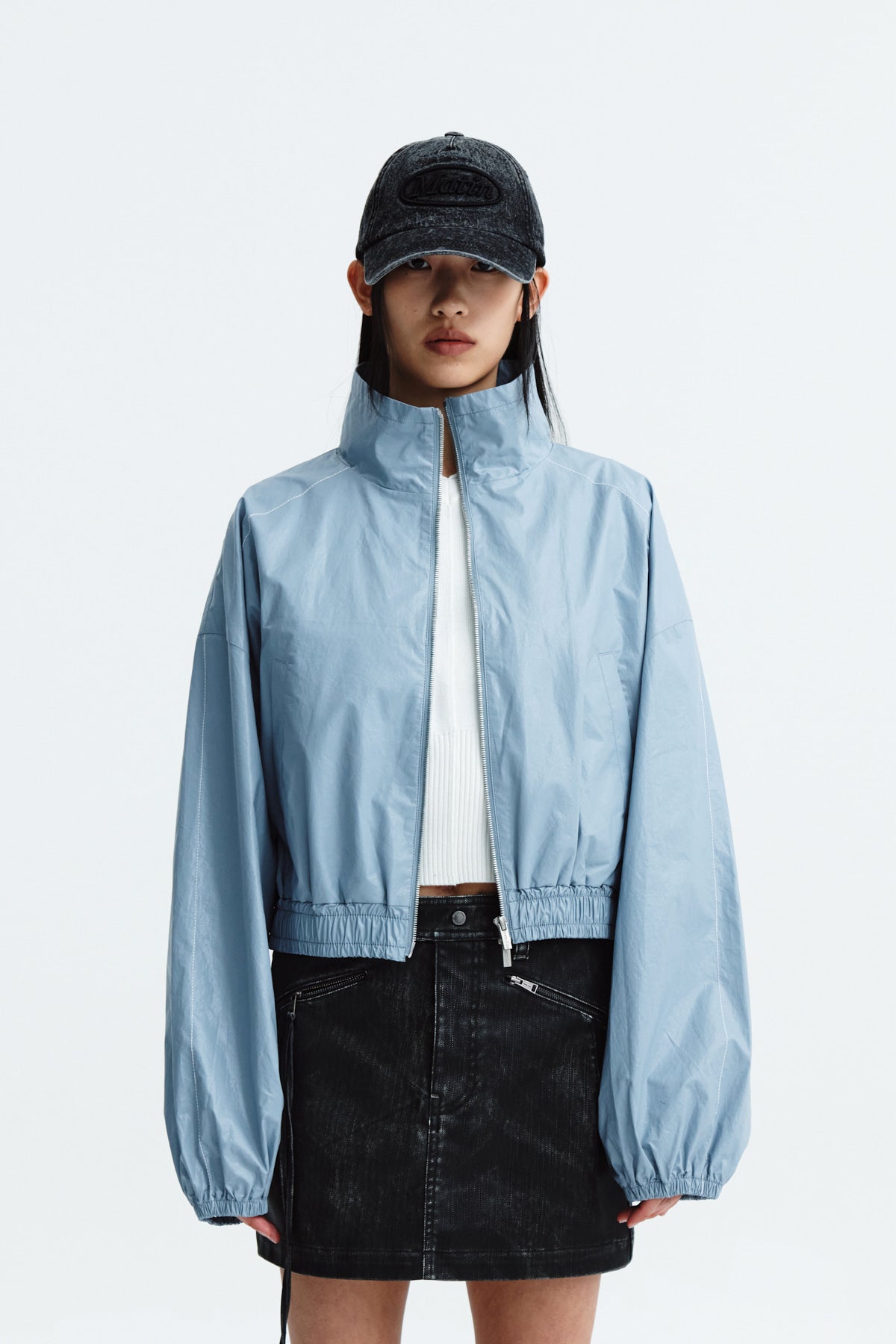 Matin Kim - Matin Coating Crop Blouson (Sky) product image 5 | TRAB K-Fashion Australia