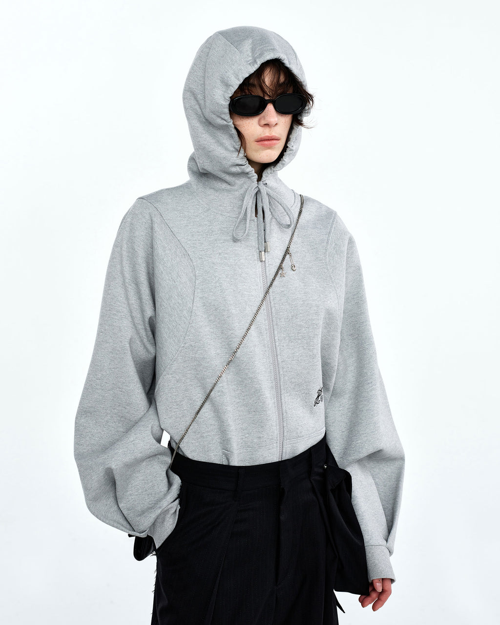 Ader Error - Dancy logo hoodie zip-up (Gray) product image 2 | TRAB K-Fashion Australia