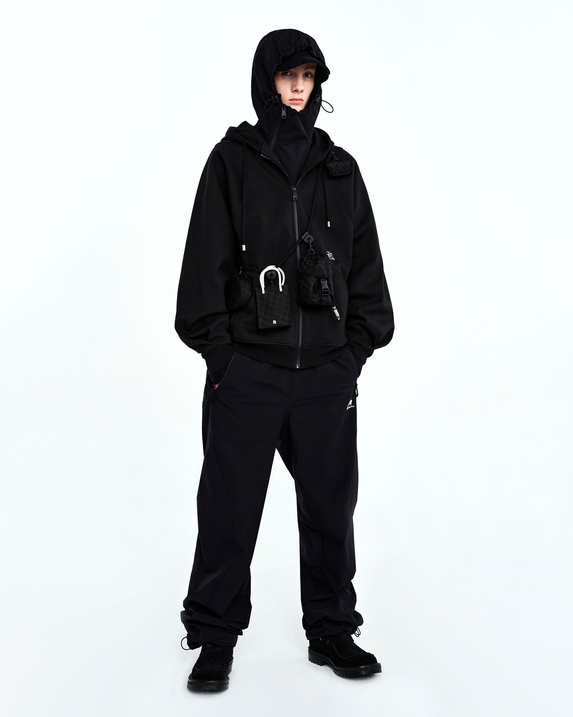 Ader Error - Dancy logo hoodie zip-up (Noir) product image 1 | TRAB K-Fashion Australia