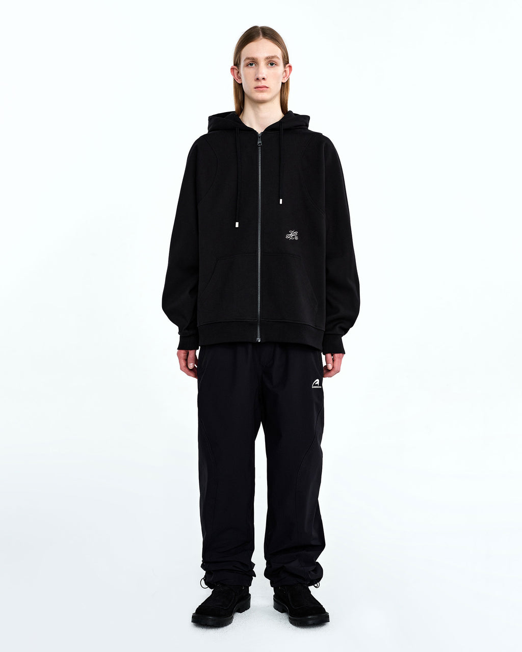Ader Error - Dancy logo hoodie zip-up (Noir) product image 3 | TRAB K-Fashion Australia