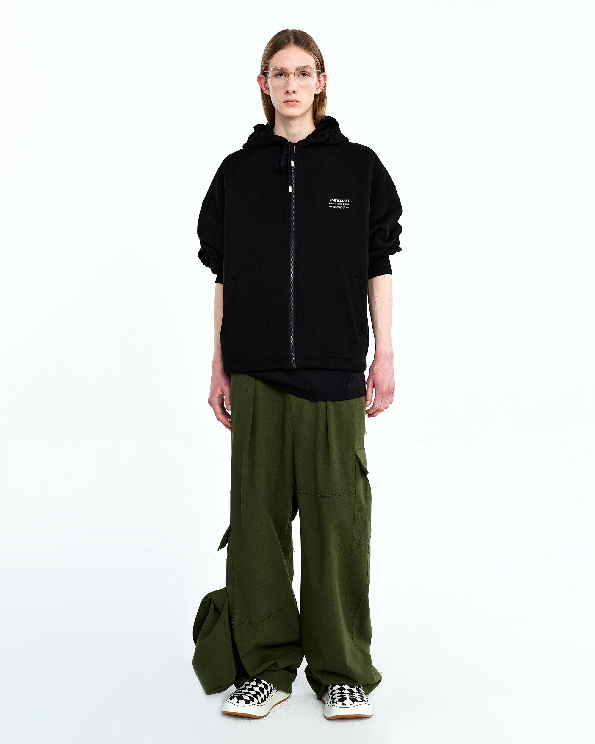 Ader Error - Standic logo hoodie zip-up (Noir) product image 1 | TRAB K-Fashion Australia