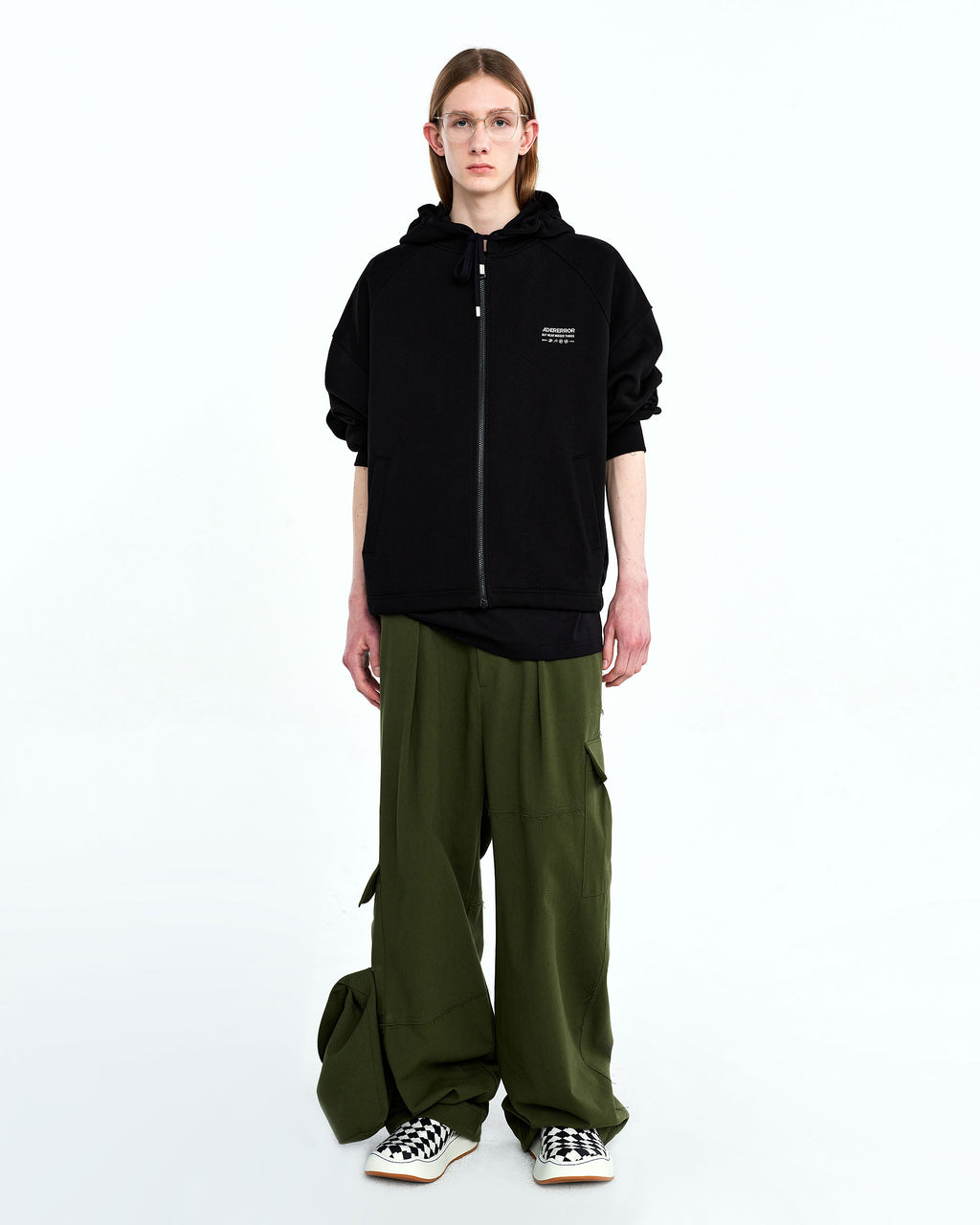 Ader Error - Standic logo hoodie zip-up (Noir) product image 1 | TRAB K-Fashion Australia