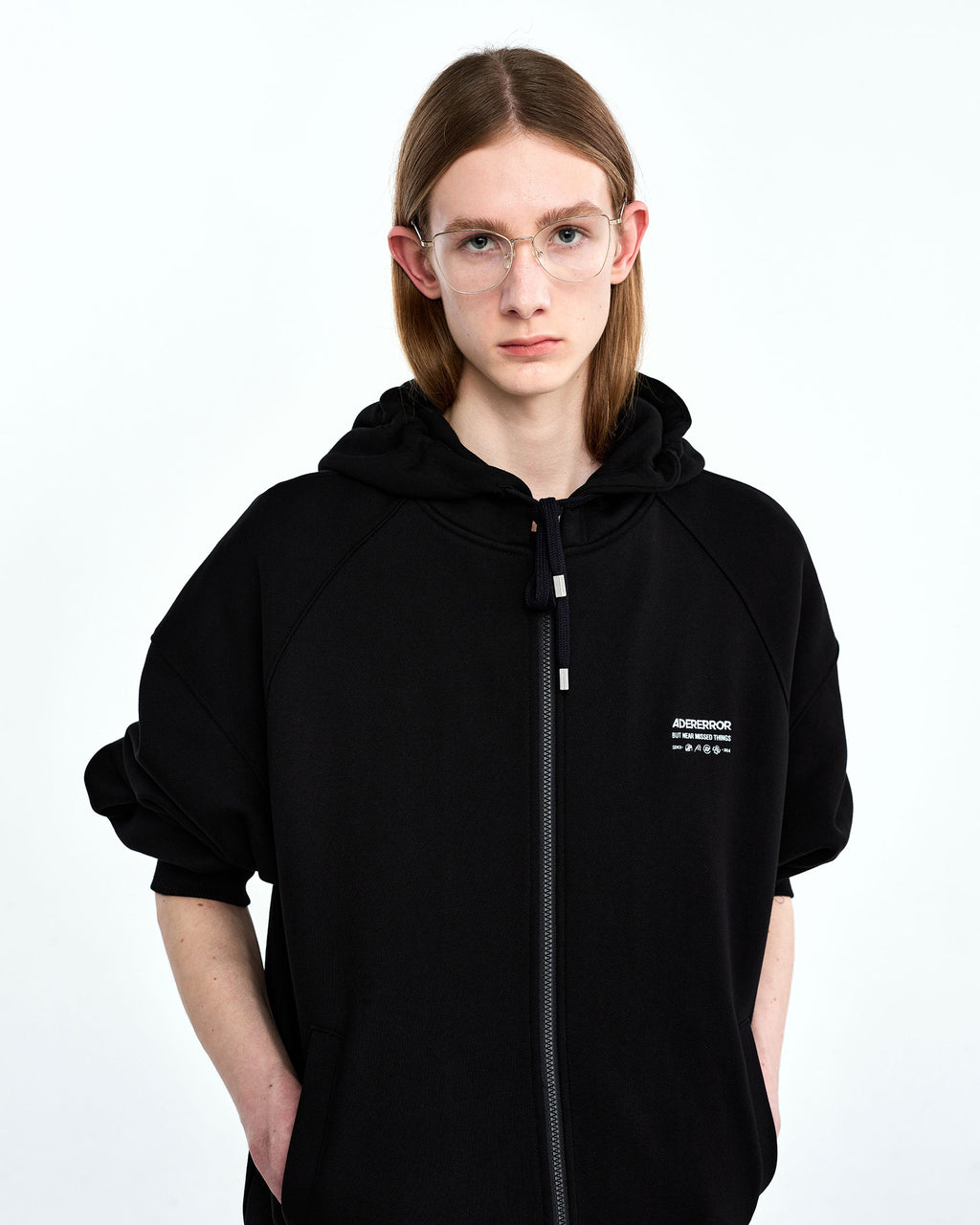 Ader Error - Standic logo hoodie zip-up (Noir) product image 2 | TRAB K-Fashion Australia
