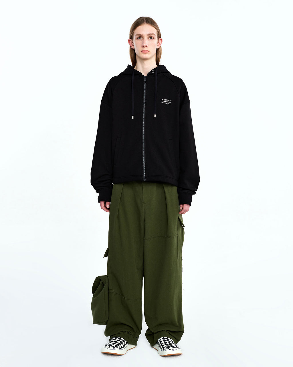 Ader Error - Standic logo hoodie zip-up (Noir) product image 3 | TRAB K-Fashion Australia