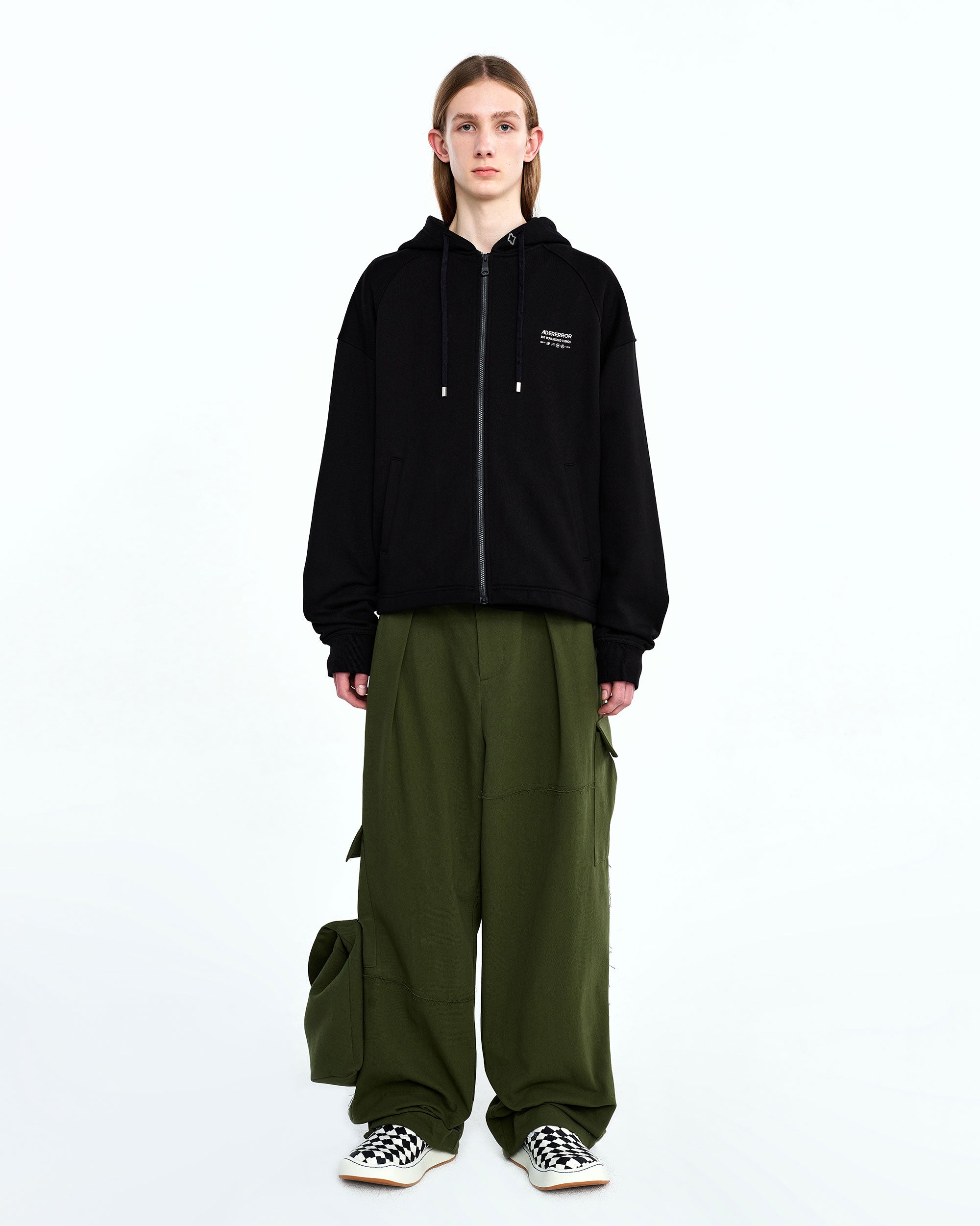 Ader Error - Standic logo hoodie zip-up (Noir) product image 3 | TRAB K-Fashion Australia