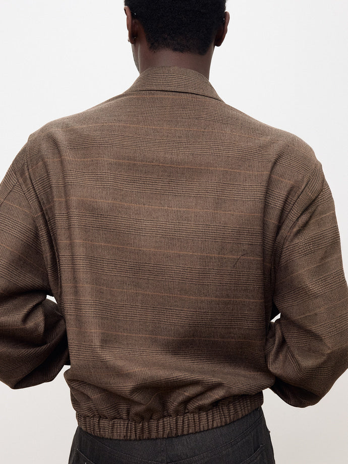 Tonywack - Checked Wool French Blouson (Pale Brown) product image 7 | TRAB K-Fashion Australia