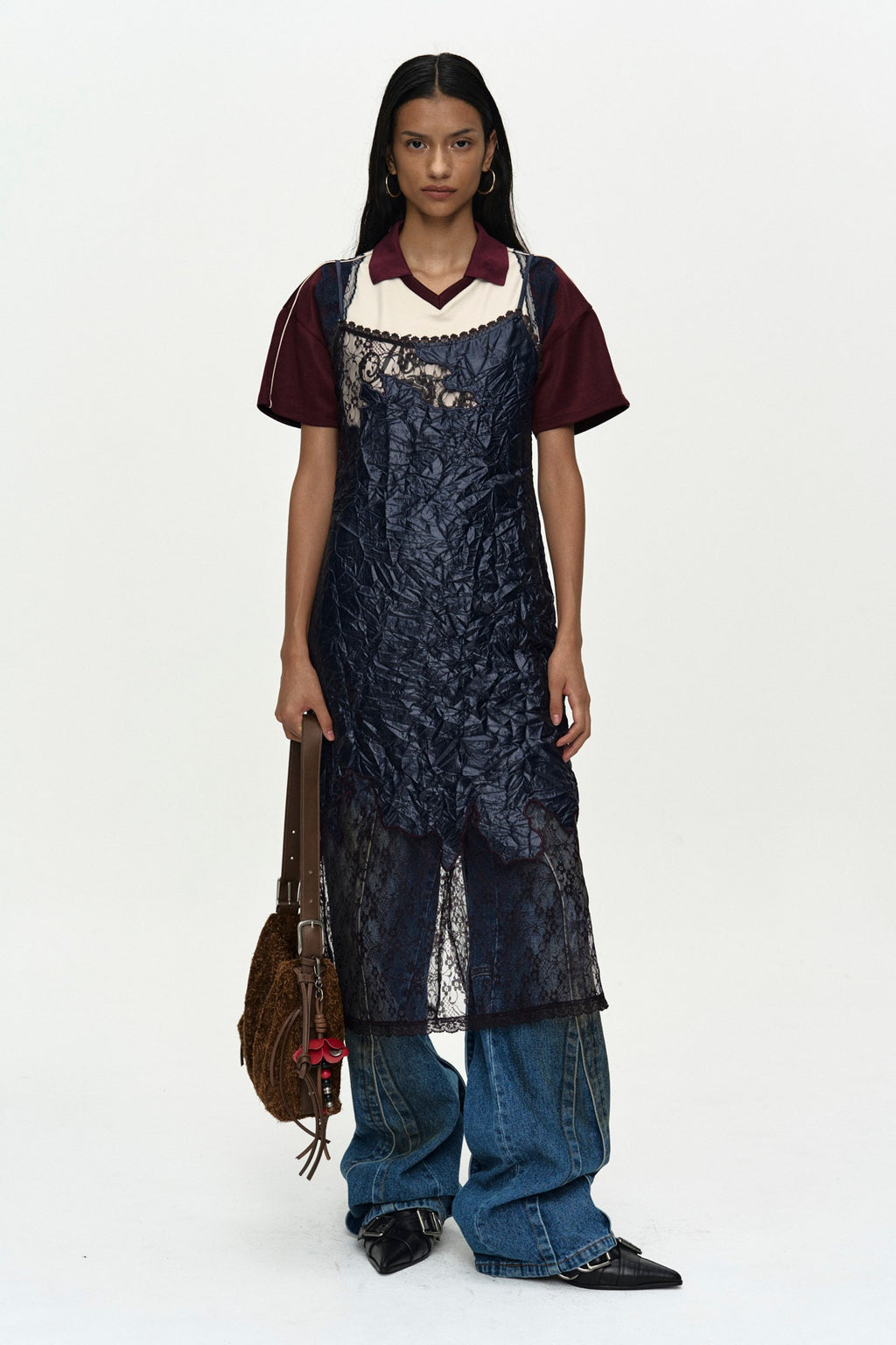 Andersson Bell - Embroidery Lace Dress (Navy) product image 1 | TRAB K-Fashion Australia