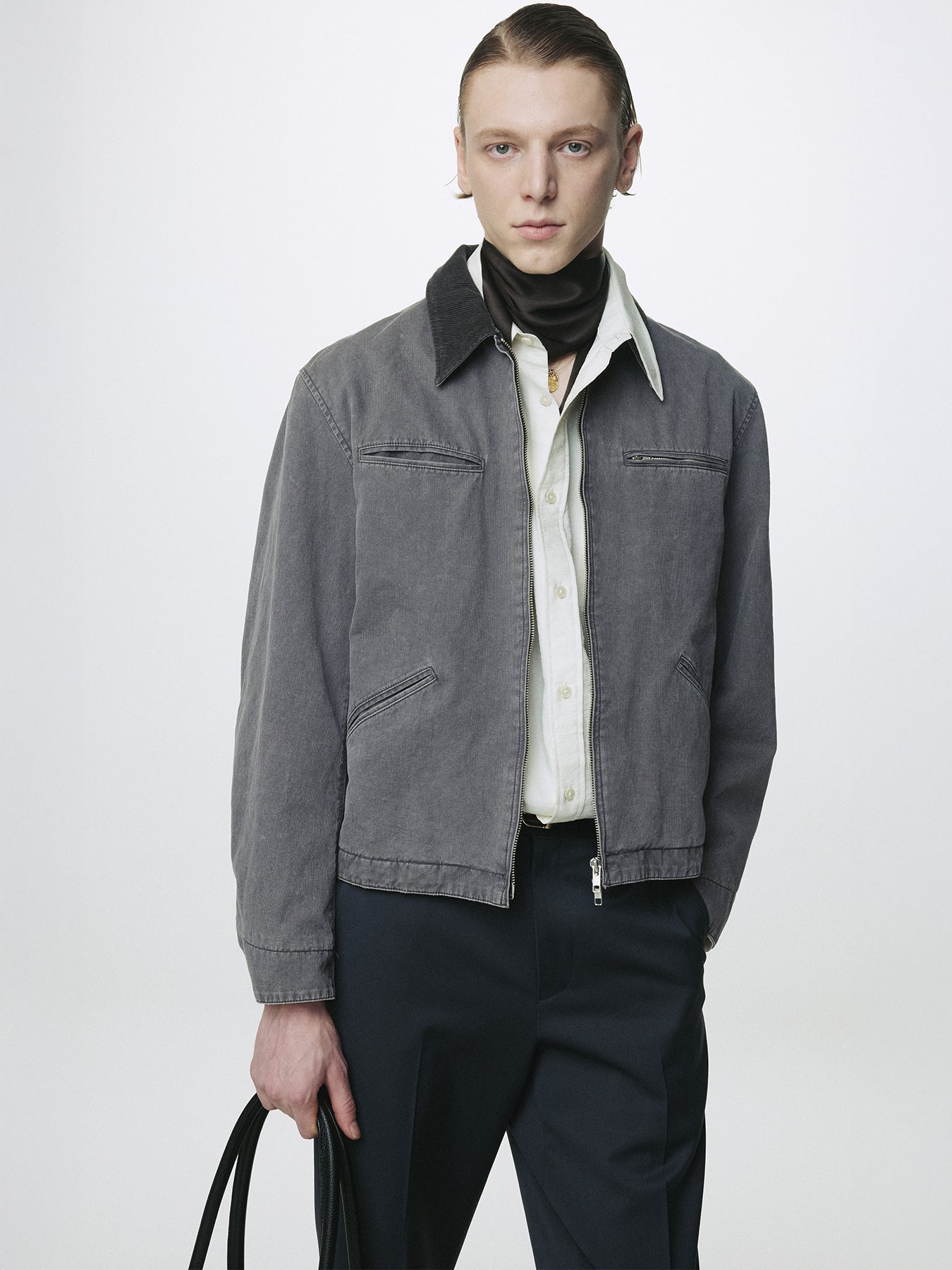 Tonywack - Garment Washed Zip Work Jacket (Faded Ink) product image 4 | TRAB K-Fashion Australia