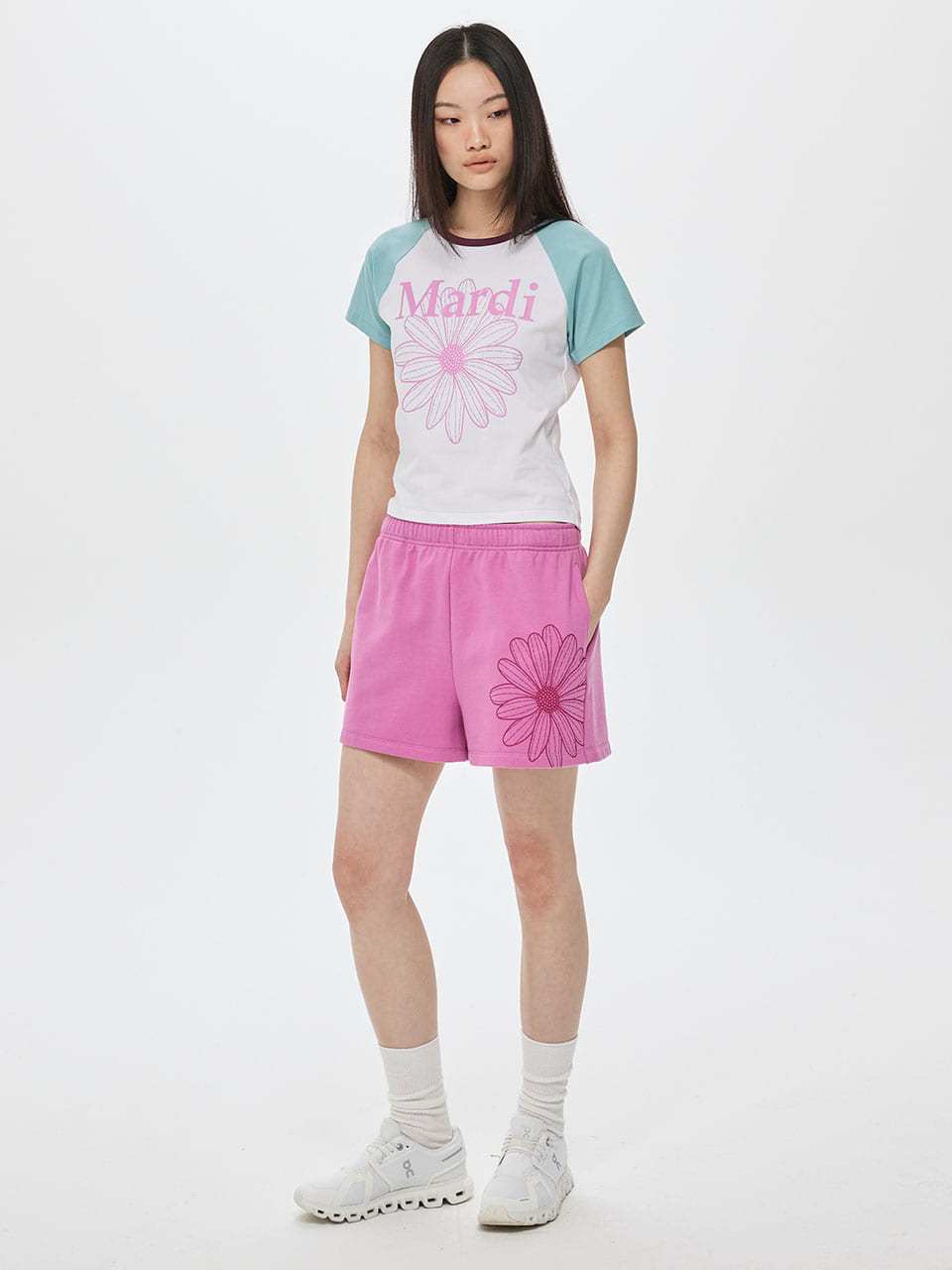 Mardi Mercredi - Sweat Shorts Flower (Pinklavender Magenta) product image 1 | TRAB K-Fashion Australia