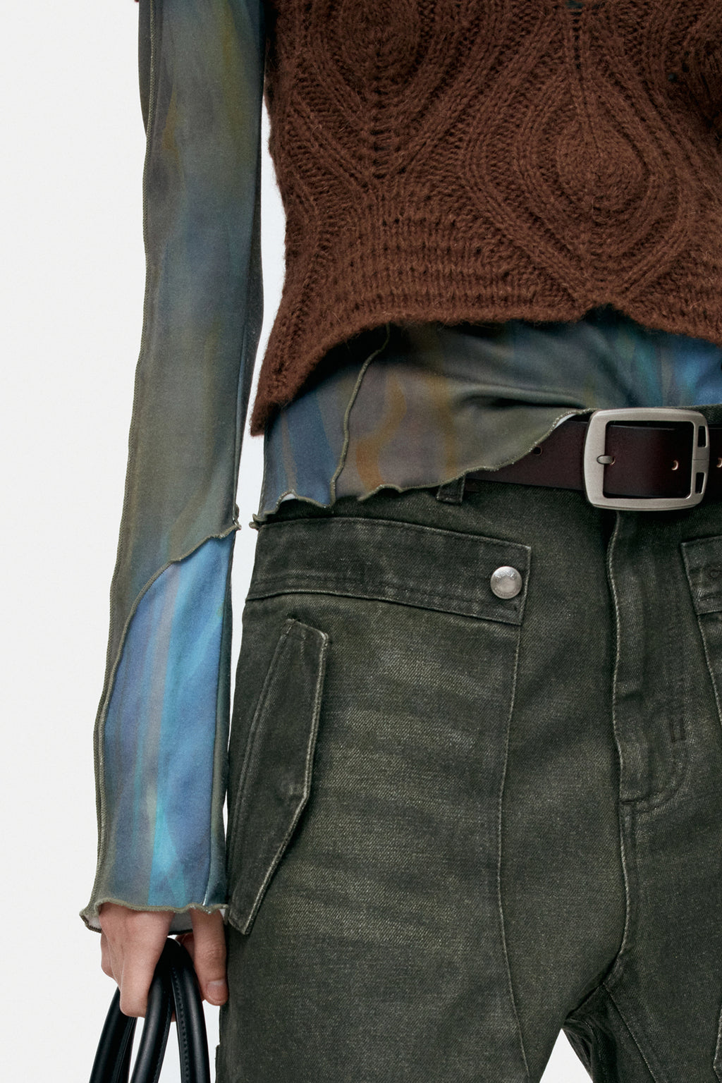 Andersson Bell - Cap Sleeve Sweater Layered Top (Brown) product image 5 | TRAB K-Fashion Australia