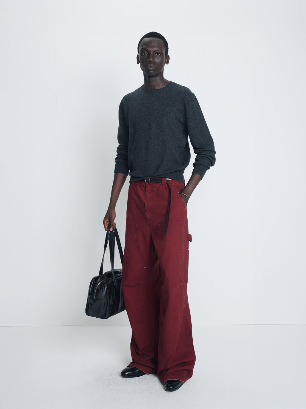 Tonywack - Super Fine Merino Wool Crew-Neck Knit (Charcoal) product image 1 | TRAB K-Fashion Australia