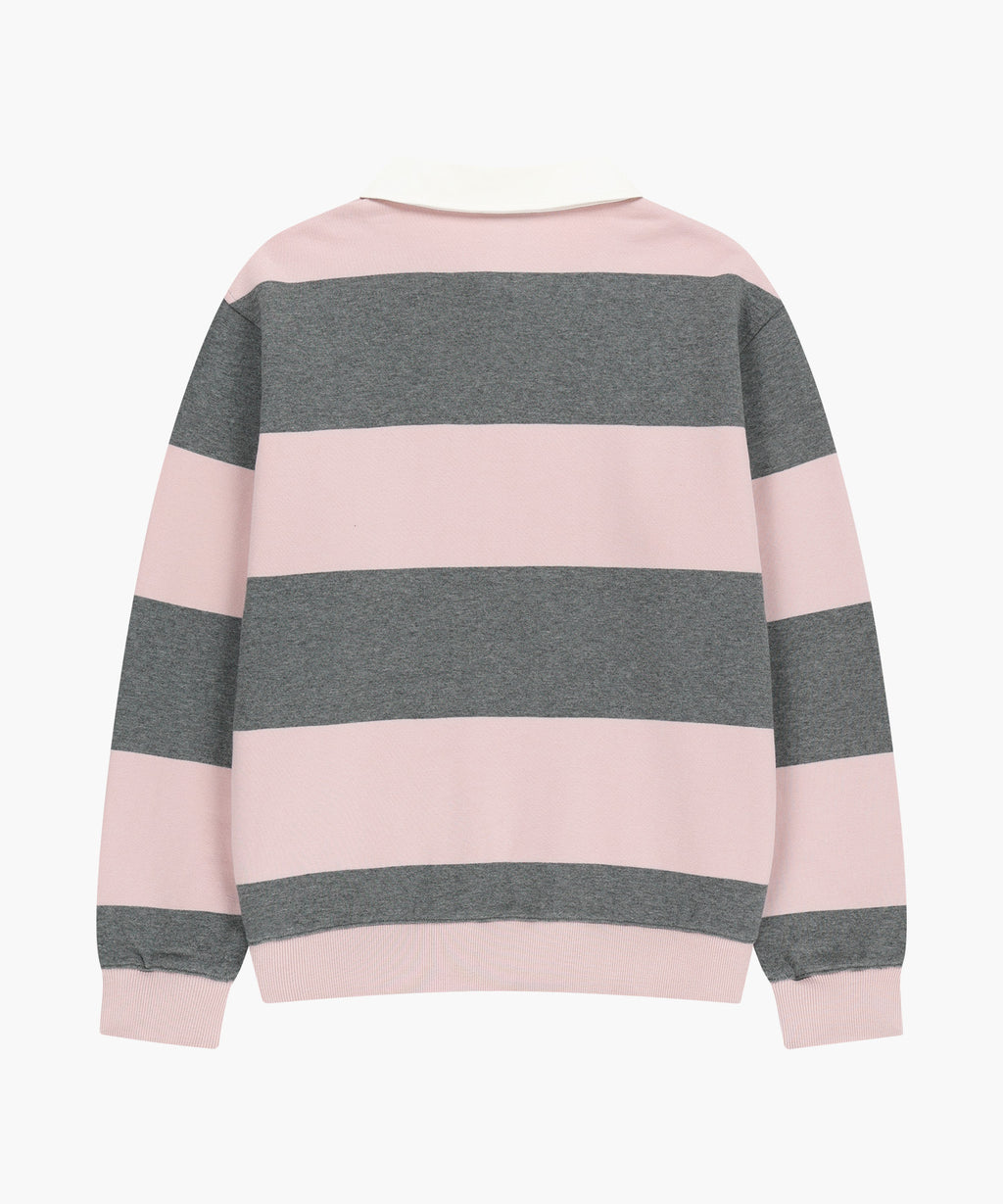 Marithe & Francois Girbaud - Small Classic Logo Rugby Stripe Sweatshirt (Light Pink) product image 7 | TRAB K-Fashion Australia