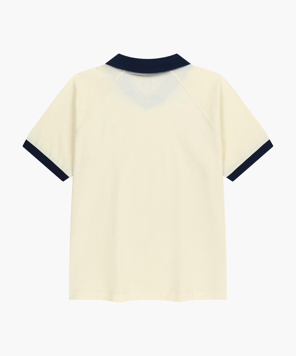 Marithe & Francois Girbaud - Small Classic Logo Pk Collar Point Tee (Ivory) product image 10 | TRAB K-Fashion Australia