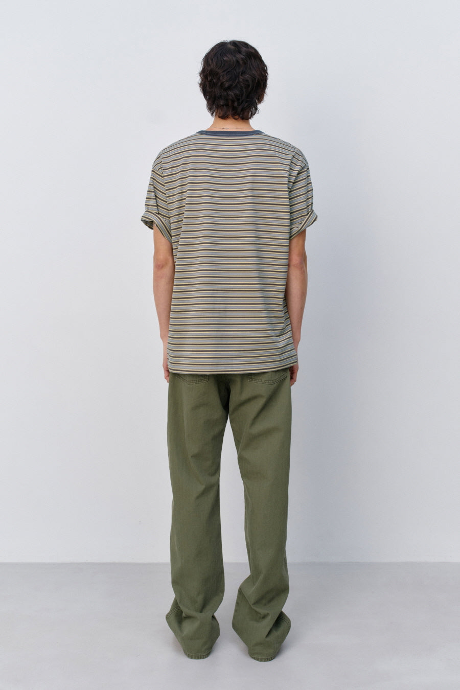 Insilence - Border Stripe T-shirt (Brown) product image 4 | TRAB K-Fashion Australia