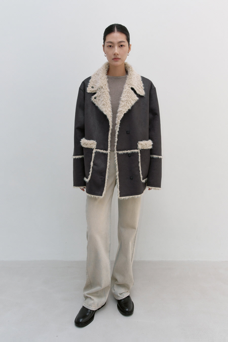 Insilence - Reversible Fur Mustang (Cream Brown) product image 3 | TRAB K-Fashion Australia