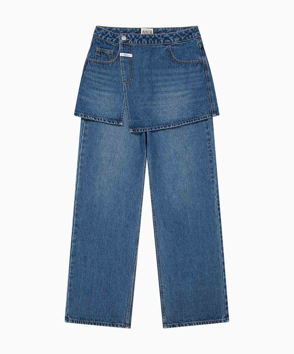 Marithe & Francois Girbaud - Layered Skirt Denim Pants (Blue) product image 9 | TRAB K-Fashion Australia
