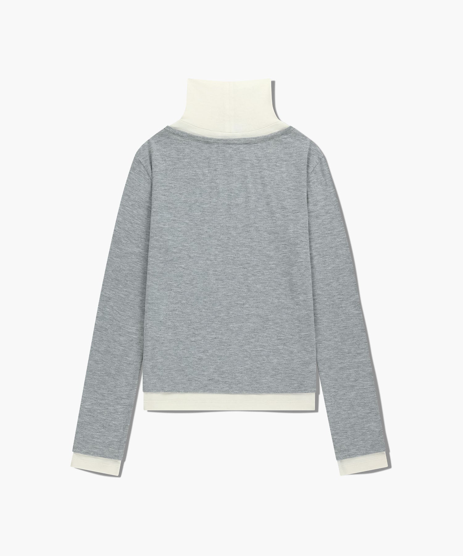 Marithe & Francois Girbaud - Layered Turtle Neck Long Sleeve (Heather Gray) product image 7 | TRAB K-Fashion Australia