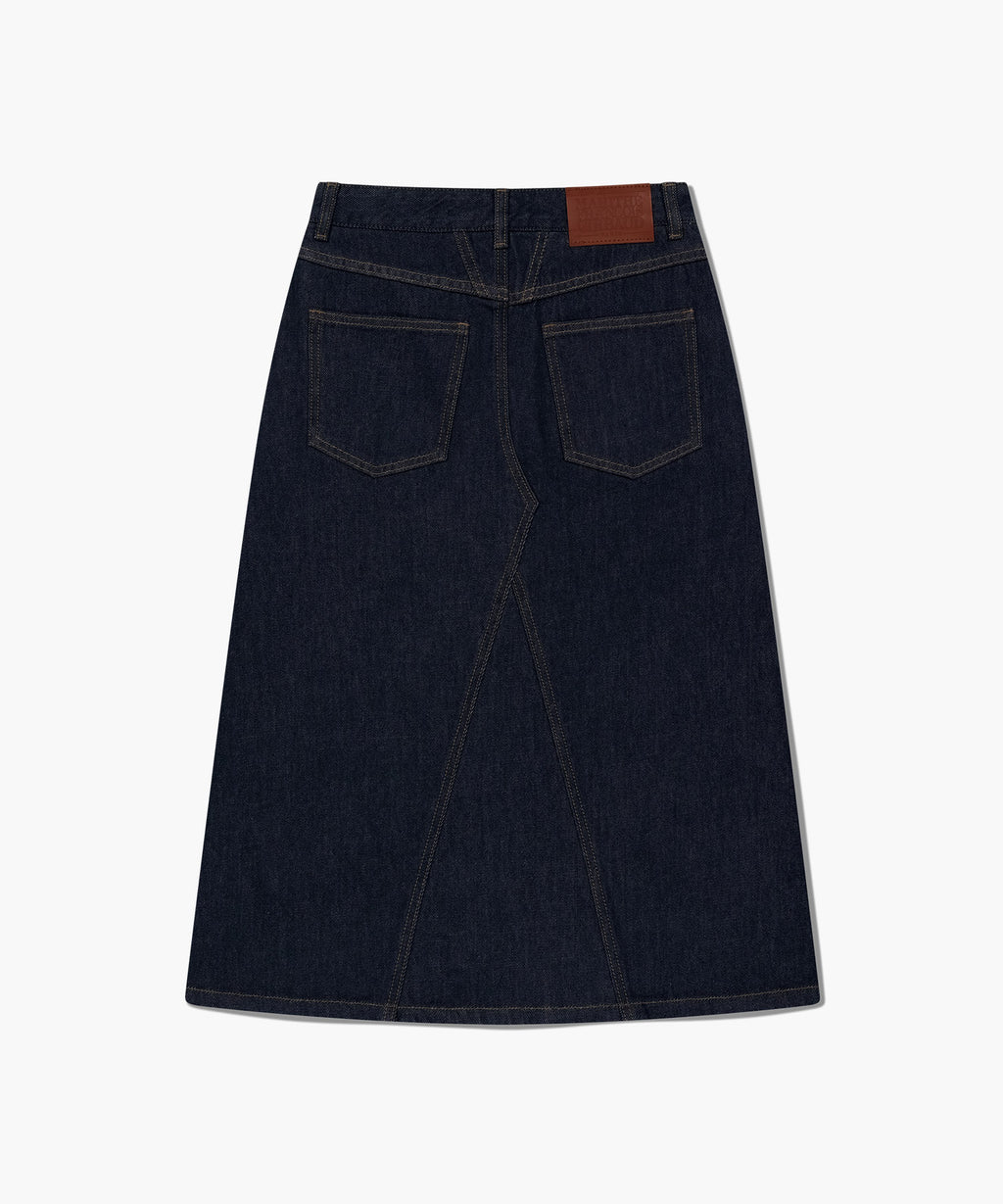 Marithe & Francois Girbaud - A-line Denim Midi Skirt (Dark Blue) product image 9 | TRAB K-Fashion Australia