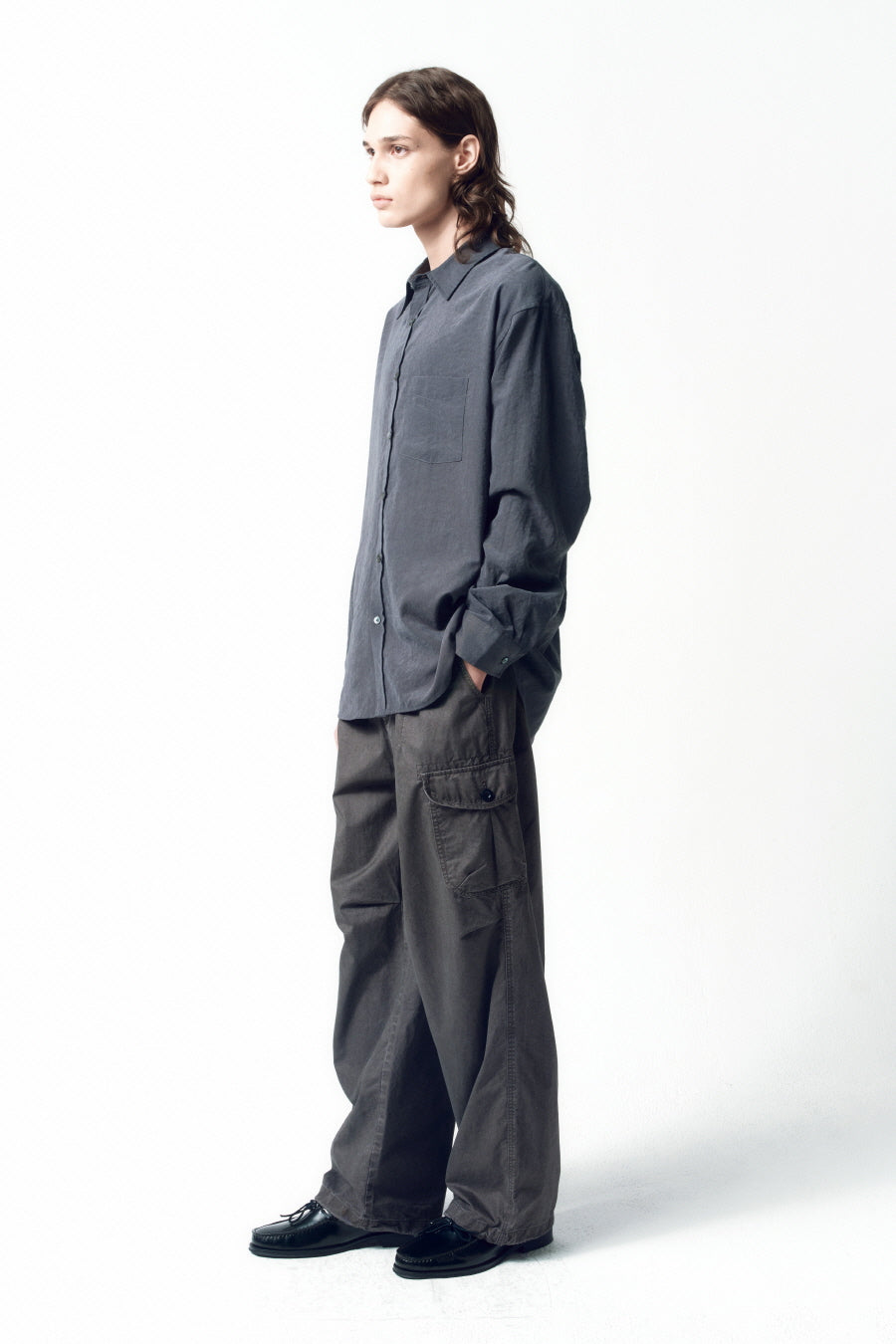 Insilence - Drape Dove Shirt (Grey) product image 3 | TRAB K-Fashion Australia