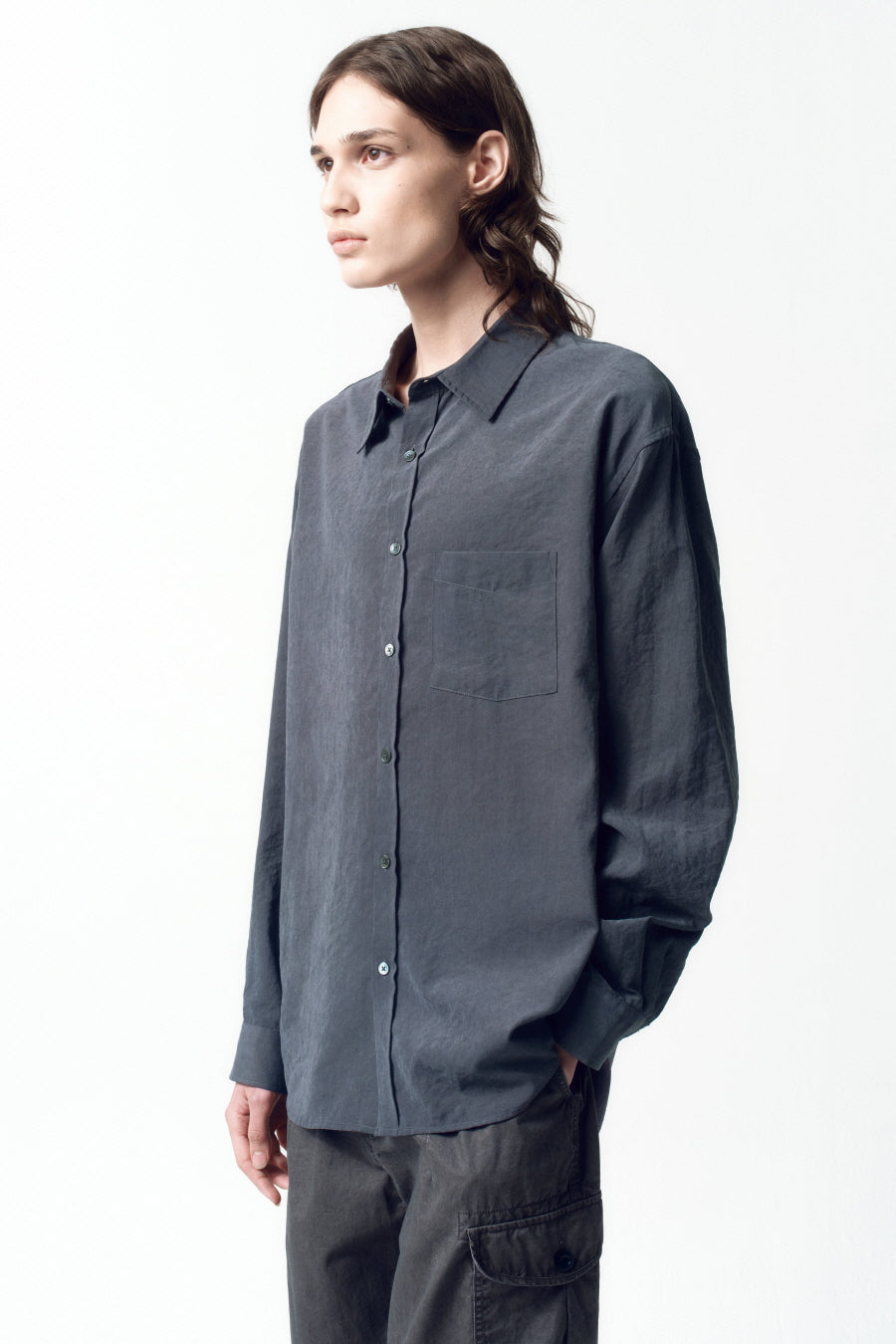 Insilence - Drape Dove Shirt (Grey) product image 6 | TRAB K-Fashion Australia