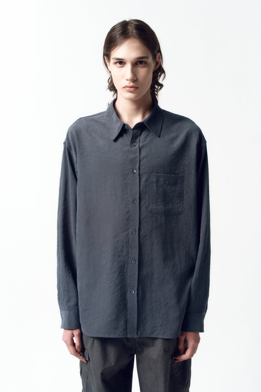 Insilence - Drape Dove Shirt (Grey) product image 2 | TRAB K-Fashion Australia