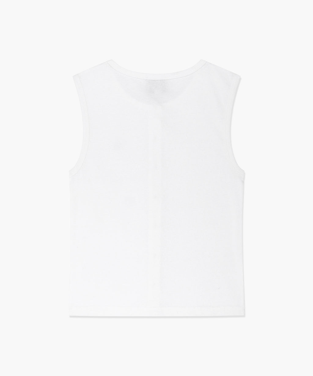 Marithe & Francois Girbaud - Button Up Sleeveless (White) product image 7 | TRAB K-Fashion Australia