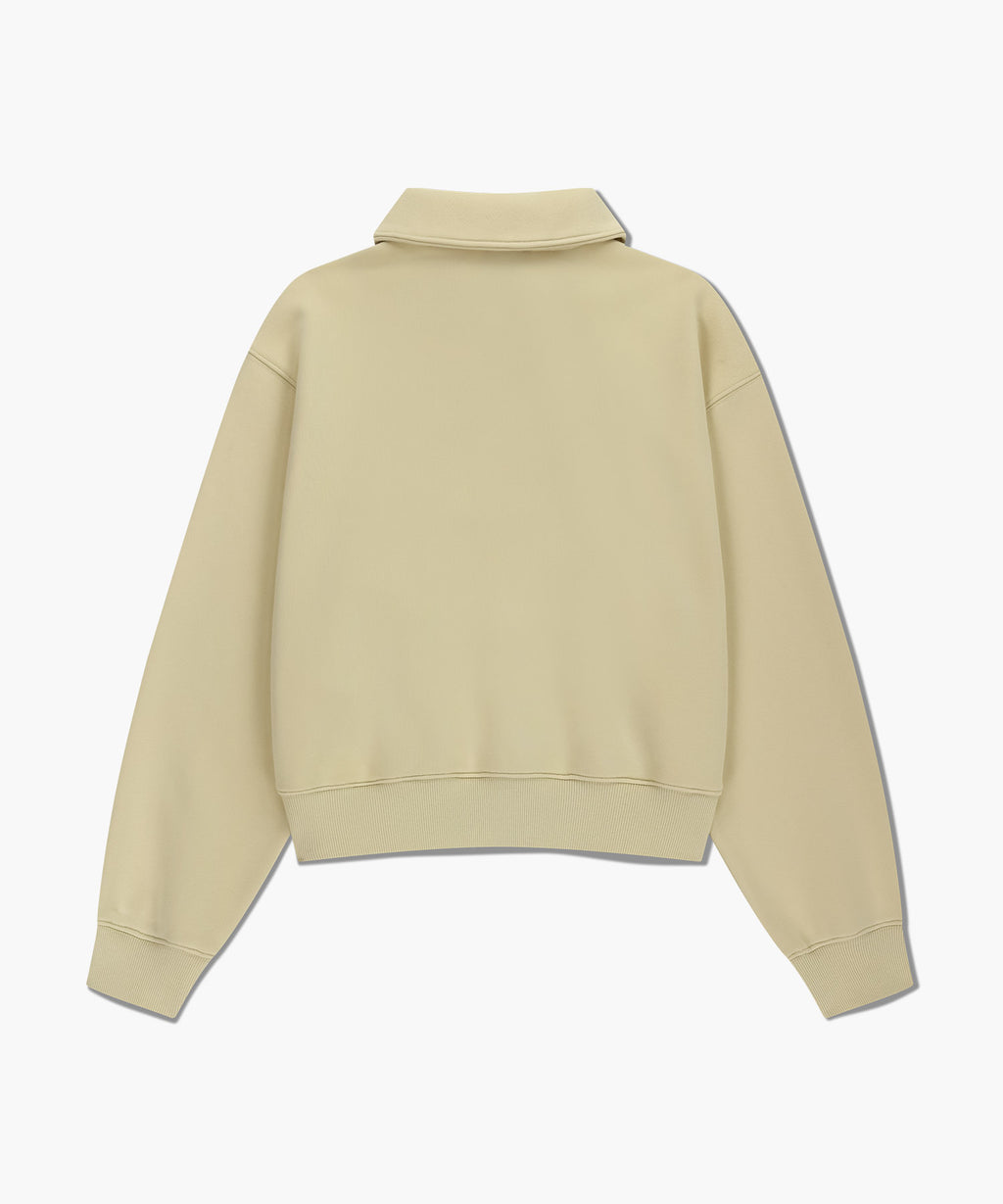 Marithe & Francois Girbaud - Classic Logo Half Zipup Crop Sweatshirt (Light Yellow) product image 7 | TRAB K-Fashion Australia