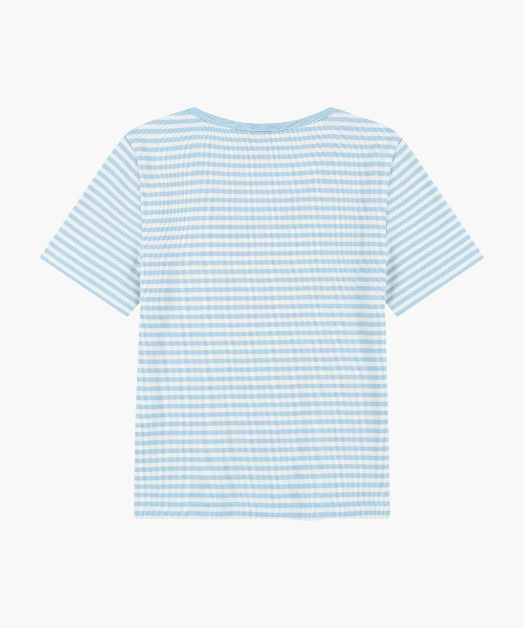 Marithe & Francois Girbaud - Deep Neck Ringer Tee (Sky Blue) product image 7 | TRAB K-Fashion Australia