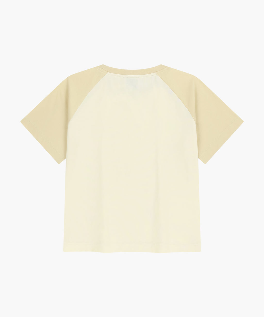 Marithe & Francois Girbaud - Small Regular Logo Raglan Crop Tee (Butter) product image 7 | TRAB K-Fashion Australia